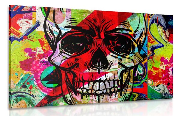 Tablou craniu în design graffiti