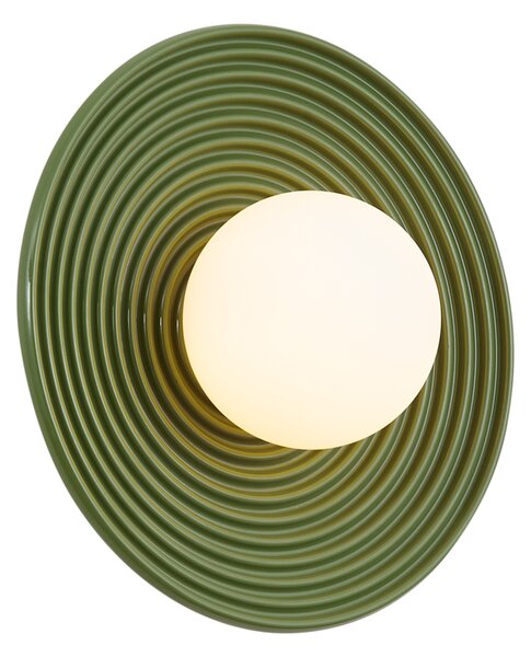 Plafonieră retro verde cu sticlă opal - Lila