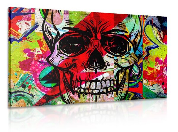 Tablou craniu în design graffiti
