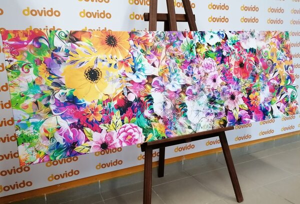 Tablou flori în design colorat