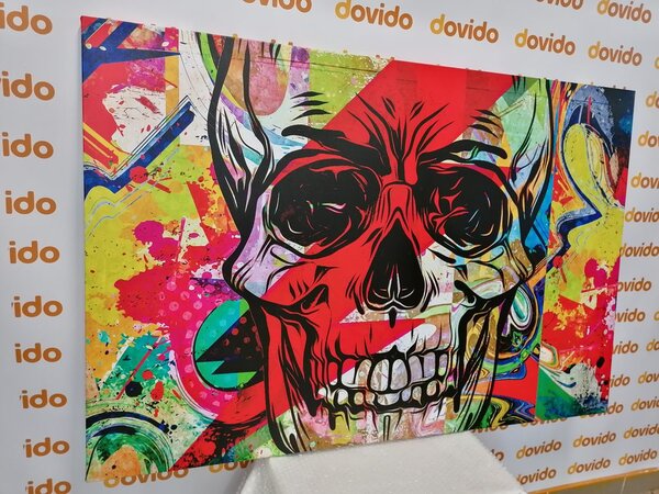 Tablou craniu în design graffiti