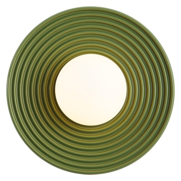 Plafonieră retro verde cu sticlă opal - Lila