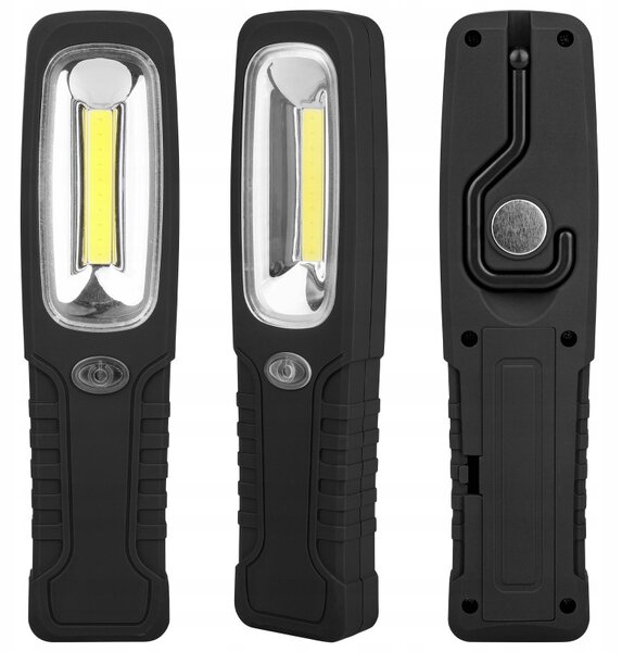 Lampa LED pentru atelier, magnet si carlig, 3W, 6500K, 230 lm, IP20, alimentare cu baterii