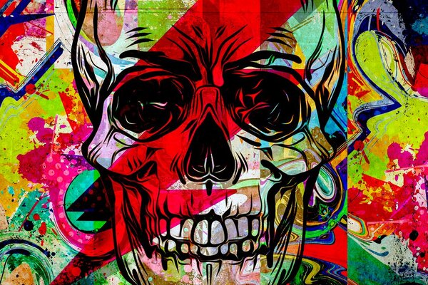 Tablou craniu în design graffiti