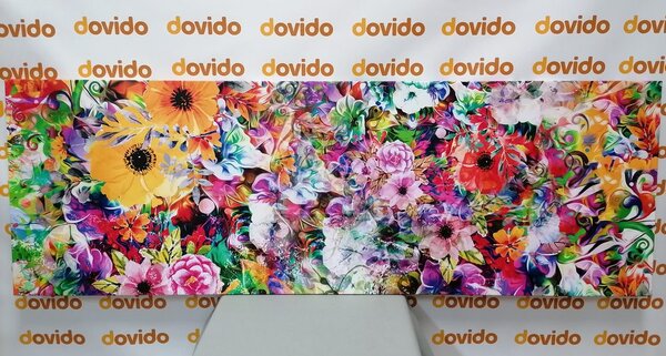 Tablou flori în design colorat