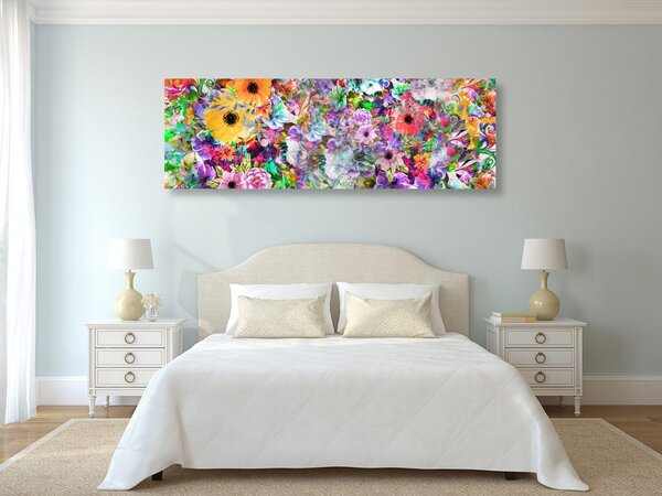 Tablou flori în design colorat
