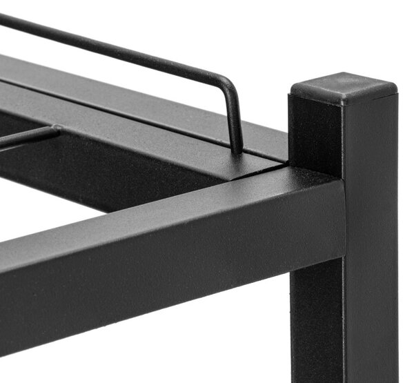 Raft incaltaminte, 4 niveluri, pentru 12 perechi pantofi, inaltime 61 cm, latime 60 cm, adancime 25 cm, otel negru