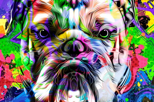Tablou pop-art buldog