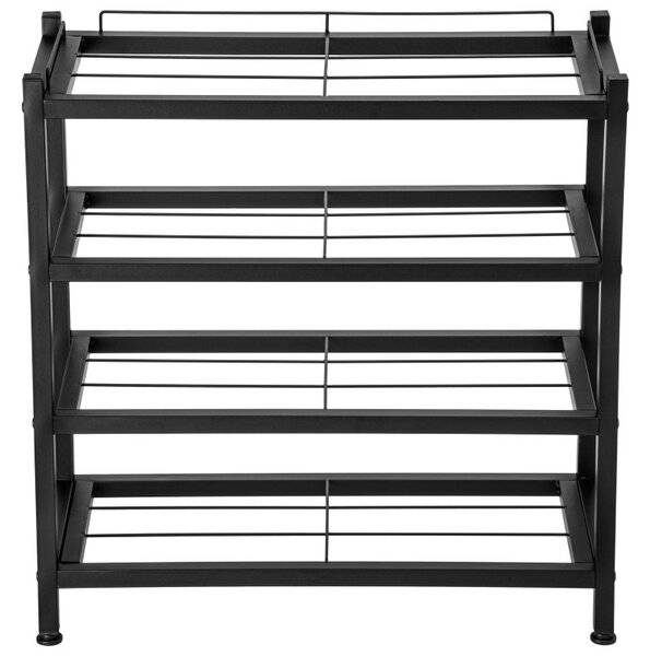 Raft incaltaminte, 4 niveluri, pentru 12 perechi pantofi, inaltime 61 cm, latime 60 cm, adancime 25 cm, otel negru