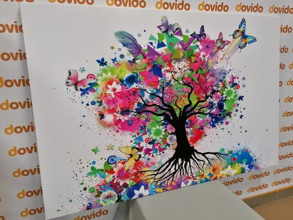 Tablou copac de flori plin de culori