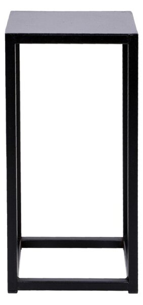 Stand suport din metal pentru plante, dreptunghiular, inaltime 40 cm, negru mat