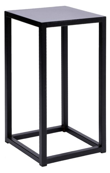 Stand suport din metal pentru plante, dreptunghiular, inaltime 40 cm, negru mat