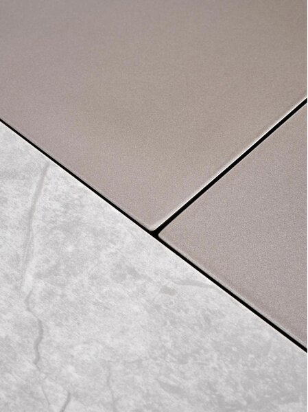 Masa dining 8 persoane VALENTINO, gri/auriu, ceramica/otel, 160/220x90