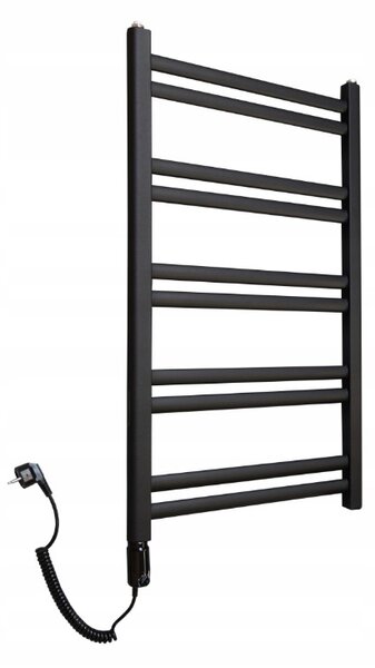Regnis Retro, element electric de încălzire 540x1280 mm, 600W, negru mat, RETRO1280/540/D500/BLACK/ELE