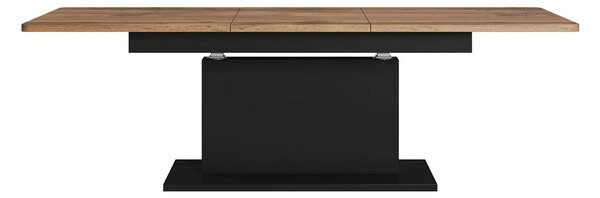 Masa extensibila BUSETTI, wotan/negru mat, PAL, 126/167x70x56/74 cm