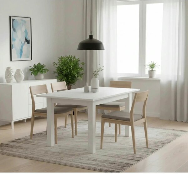 Masa extensibila GINO, alb, PAL furniruit, 100/138x60x75 cm