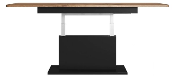 Masa extensibila BUSETTI, wotan/negru mat, PAL, 126/167x70x56/74 cm