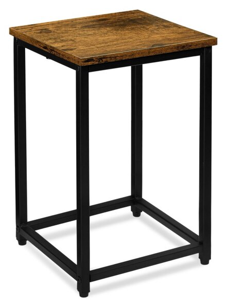 Suport ghiveci flori, stil rustic, inaltime 42,5 cm, raft 24x24 cm, constructie otel, placa laminata