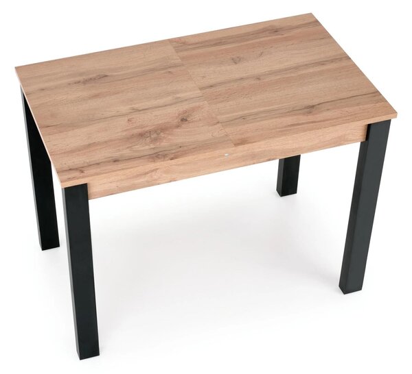 Masa extensibila GINO, stejar/negru, PAL furniruit, 100/138x60x75 cm