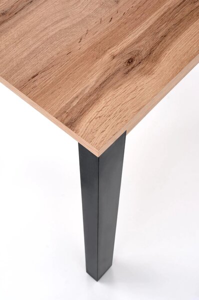 Masa extensibila GINO, stejar/negru, PAL furniruit, 100/138x60x75 cm