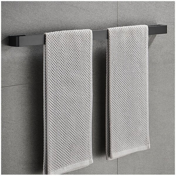 Suport pentru prosoape, latime 40 cm, montare orizontala sau verticala, aluminiu negru mat