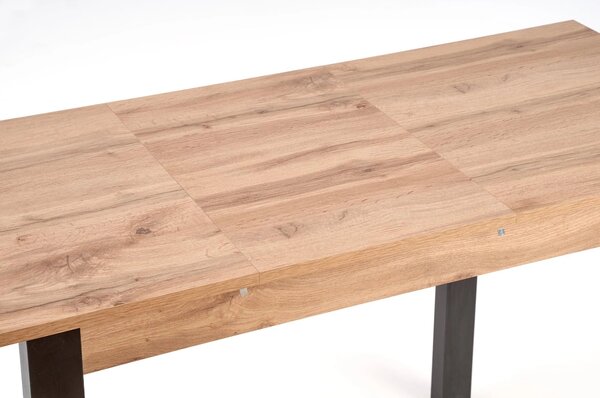 Masa extensibila GINO, stejar/negru, PAL furniruit, 100/138x60x75 cm