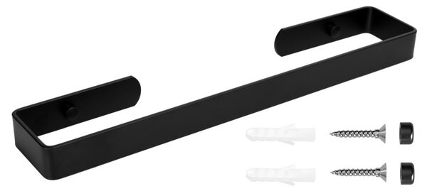 Suport pentru prosoape, latime 40 cm, montare orizontala sau verticala, aluminiu negru mat