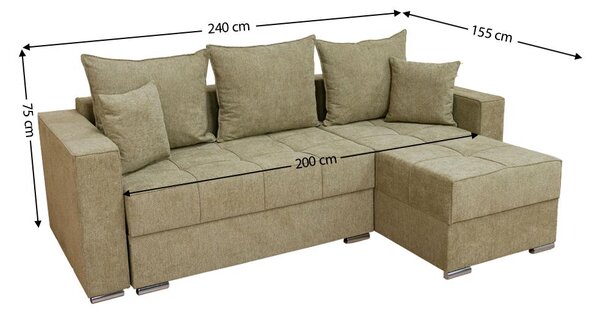 Colțar Extensibil Claudia XXS Bonell Verde Olive - Aragon 35 Interschimbabil
