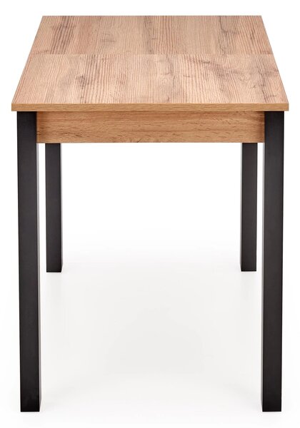 Masa extensibila GINO, stejar/negru, PAL furniruit, 100/138x60x75 cm