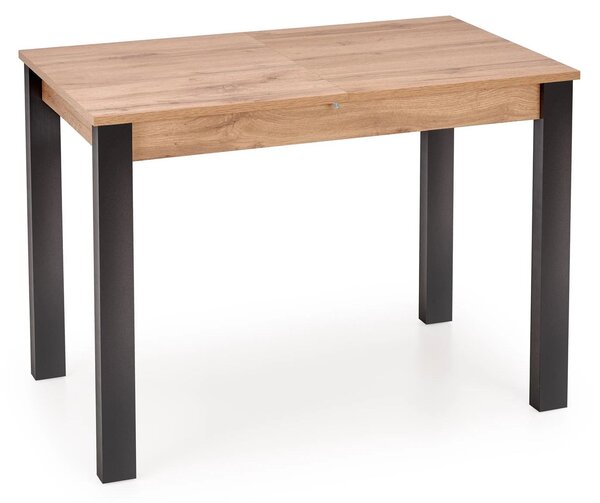 Masa extensibila GINO, stejar/negru, PAL furniruit, 100/138x60x75 cm