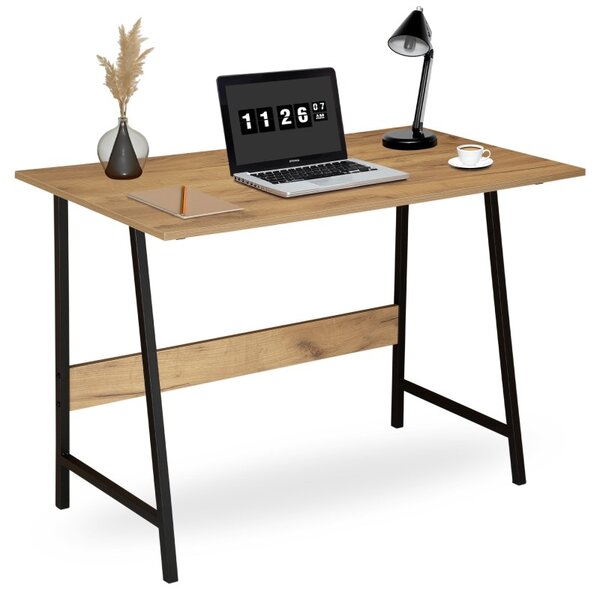 Birou pentru laptop, picioare inclinate, blat laminat, cadru otel, maxim 25 kg, 100x73.5x50 cm