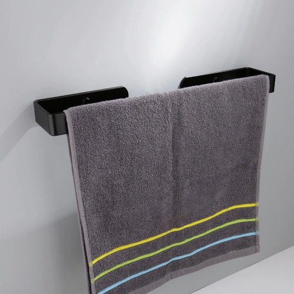 Suport pentru prosoape, latime 40 cm, montare orizontala sau verticala, aluminiu negru mat