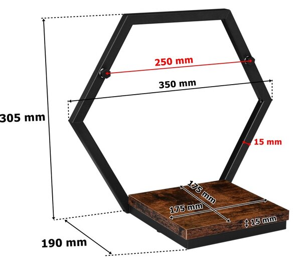 Suport plante suspendat, constructie hexagonala din otel, sarcina maxima 5 kg