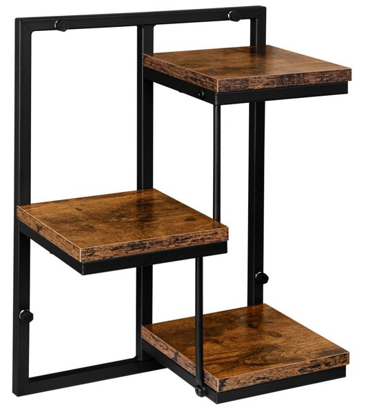Suport de flori suspendat, 3 rafturi pentru ghivece, constructie otel, 45x32,5x19 cm