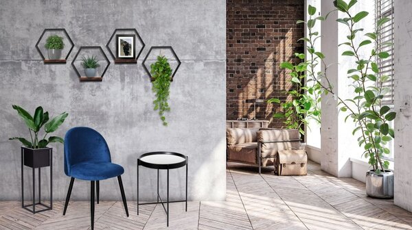 Suport plante suspendat, constructie hexagonala din otel, sarcina maxima 5 kg