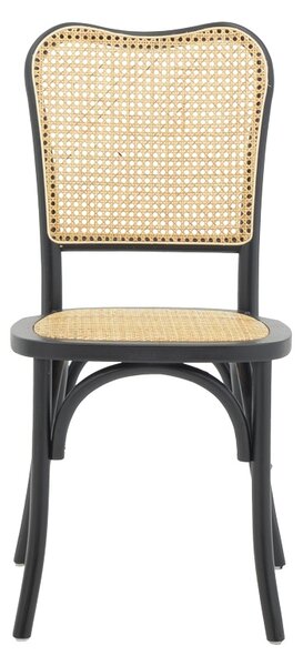 Scaun Zozele ratan natural pe lemn negru 45x51x88 cm