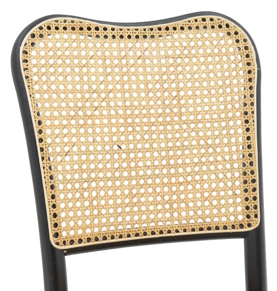 Scaun Zozele ratan natural pe lemn negru 45x51x88 cm