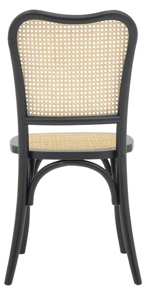 Scaun Zozele ratan natural pe lemn negru 45x51x88 cm