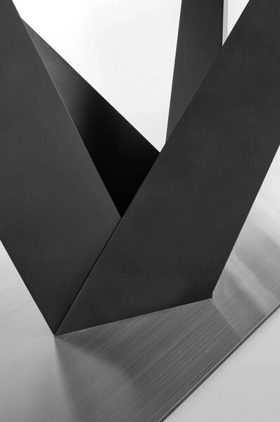 Masa extensibila din sticla/otel PATRIZIO, negru, 160/200x90x77 cm