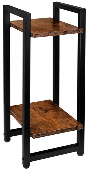 Suport dublu pentru flori, inaltime 56 cm, sarcina maxima 20 kg, otel, rafturi laminate stejar
