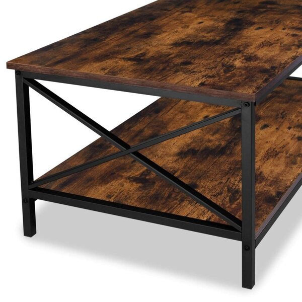 Masuta de cafea, raft inferior, stil industrial, sarcina maxima 40 kg, otel si placi laminate