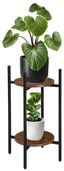 Suport de flori SAMIR RUSTIC, 2 polite, structura metalica, inaltime 61 cm