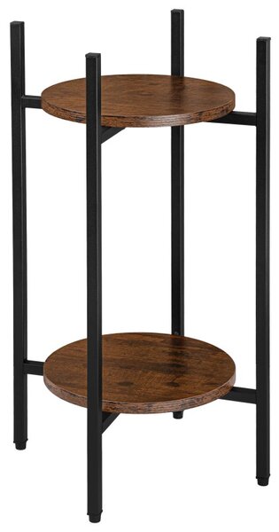 Suport de flori SAMIR RUSTIC, 2 polite, structura metalica, inaltime 61 cm