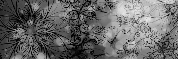Tablou Mandala florală în design alb-negru