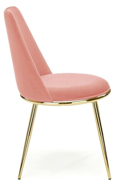 Scaun dining roz K460, stofa catifelata/metal, 49x54x84 cm