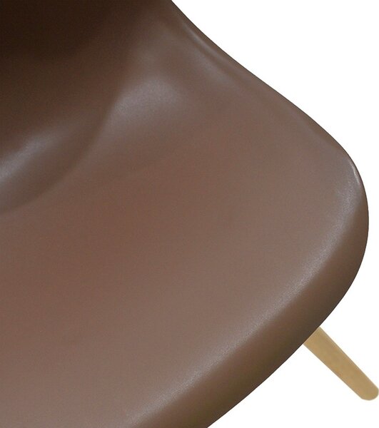 Scaun Julita plastic PP maro picioare naturale 41x46x41+ cm