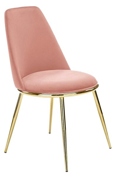 Scaun dining roz K460, stofa catifelata/metal, 49x54x84 cm