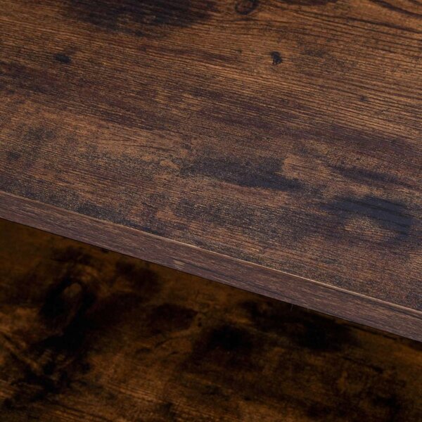 Noptiera in stil rustic, cadru din otel, compartiment depozitare accesorii, stejar invechit, placa laminata
