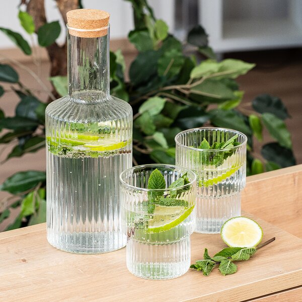 Carafă din sticlă cu dop de plută 4Home Serve,1 l