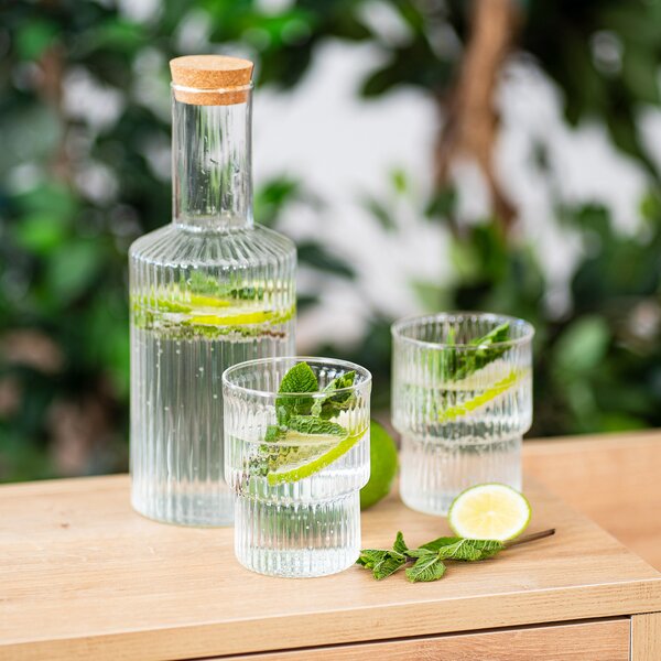 Carafă din sticlă cu dop de plută 4Home Serve,1 l